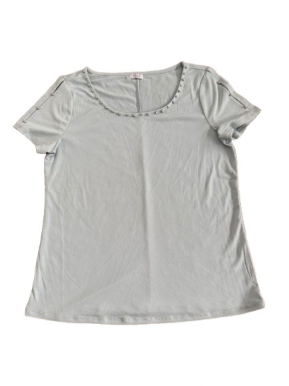 Studio 1886 Studded Detail Split Shoulder Short Sleeve Top